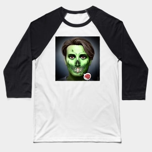 Green Zombie Hannibal with Brain Baseball T-Shirt